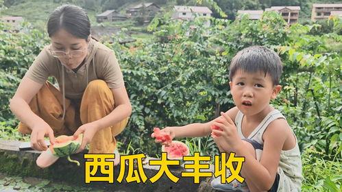 一家人吃瓜的视频,共享夏日吃瓜时光